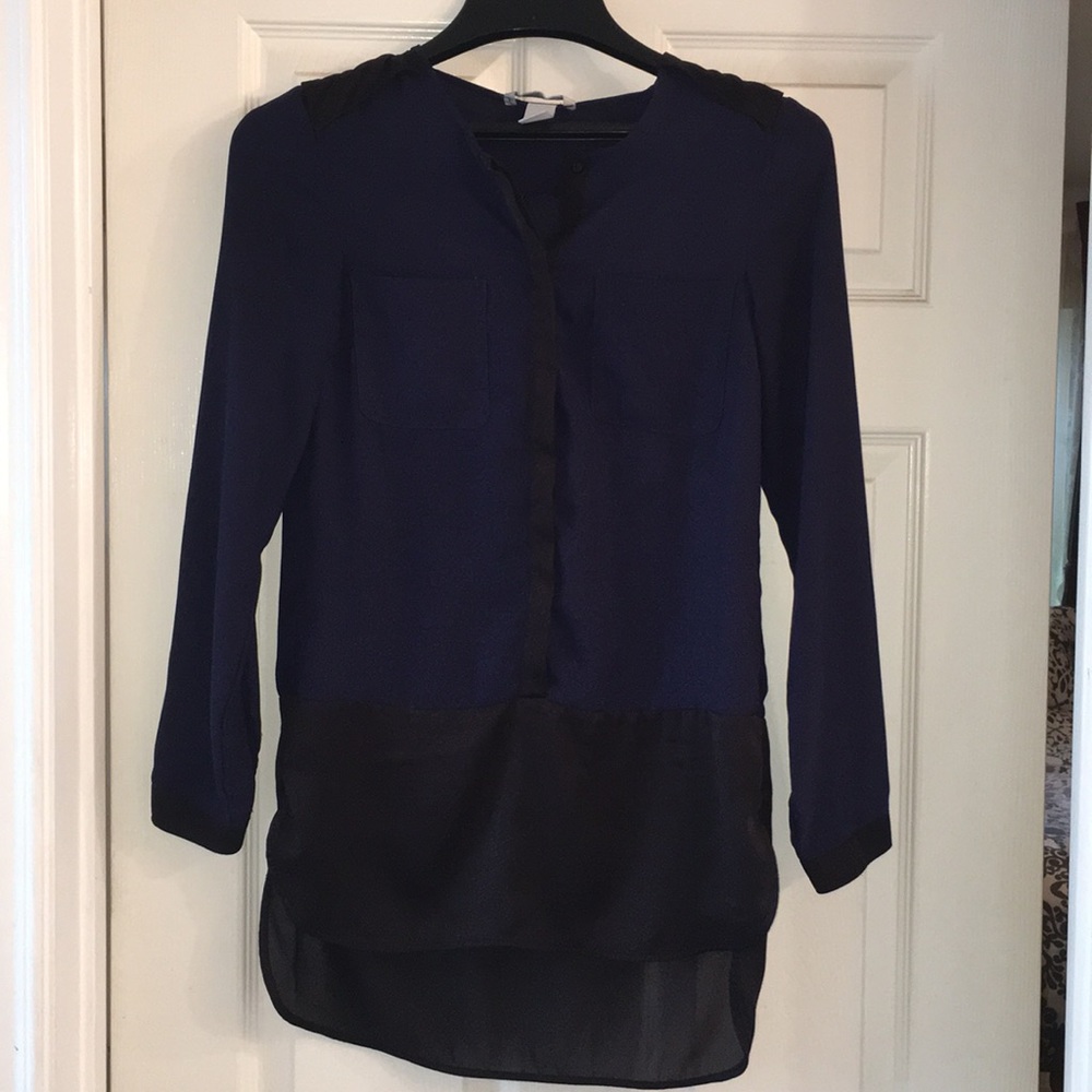 H&M long purple shirt/formal tunic - size 32,XS